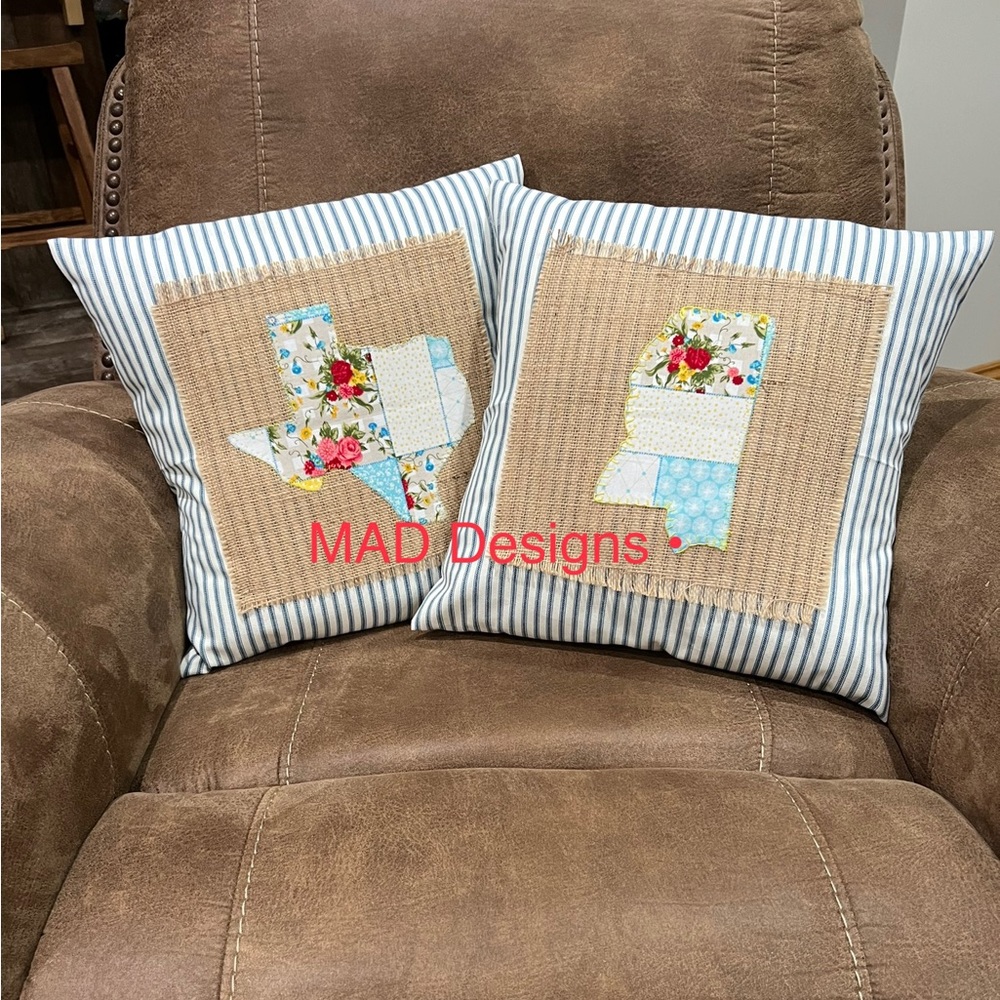 Custom made State or County pillow covers